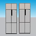 Two Modern Side by Side Multi door Refrigerators In Beige With Sleek Design