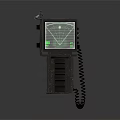 Handheld Scanning Device with Green Radar Display Screen and Coiled Cord Handle