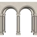 Classical Stone Door Arches With Decorative Columns And Ivory Finish Design
