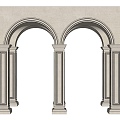 European-style arch arch dome ceiling Roman column 3d model