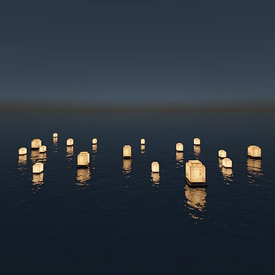 New Chinese River Lantern 3d model New Chinese River Lantern 3d model