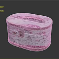 Stylish Clothing Accessory Storage Box With Pink Floral Pattern Red Trim And Handle