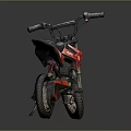 Red and Black Off Road Dirt Bike With Rugged Tires And Sporty Design