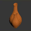 Stylish Two Orange Vases With Wave Texture For Home Decor Accessories