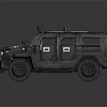 Gray Armored Military Vehicle With Rugged Design And Roof Mounted Equipment