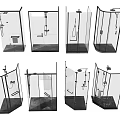 Contemporary Shower Sauna Designs With Glass Enclosures And Various Shape Configurations