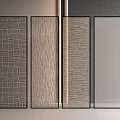 Modern Partition Screens With Diverse Textured Panels And Slim Metal Frames