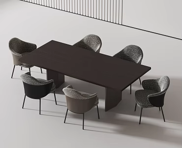 Modern Dining Table and Chair 3d model