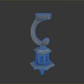 Classical Decorative Stone Pillar With Hexagonal Base And Curved Lantern Detail