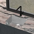 Modern small sink wash basin vegetable basin faucet 3d model