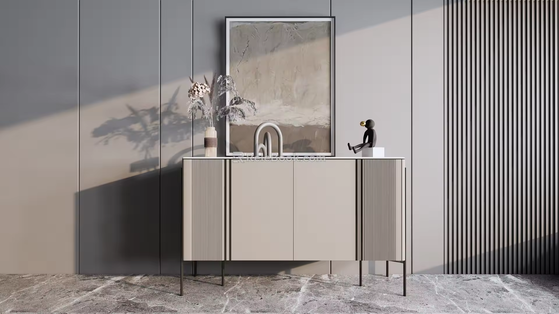 Modern Side Cabinet 3d model
