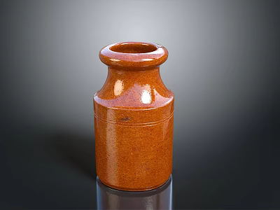 Handcrafted Orange Ceramic Sculpture Vase With Smooth Surface And Textured Details 3d model