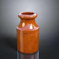Handcrafted Orange Ceramic Sculpture Vase With Smooth Surface And Textured Details