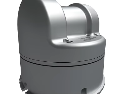 Silver Modern Device With Sleek Curved Surface And Control Interface Buttons 3d model
