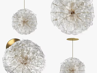 Elegant Modern Crystal Chandelier Design With Transparent Spherical Hanging Pendant Decorative Lamps 3d model
