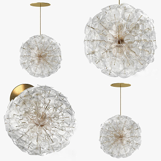 Modern crystal chandelier spherical crystal lamp 3d model