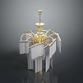 Elegant Modern Gold Crystal Fringe Lighting Combination With Hanging Design And Luxury Details