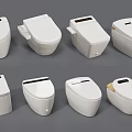 Different Modern White Toilet Styles Showcasing Stylish And Functional Design Features 3d model