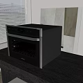 Sleek Black Countertop Oven With Stainless Steel Trim For Modern Kitchen Counter