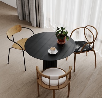 Modern Dining Table and Chair 3d model