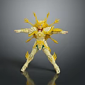 Detailed Golden Mythological Warrior Action Figure With Ornate Armor And Wings