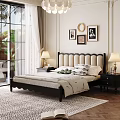 Cozy Bedroom Interior With Tufted Headboard Nightstands Table Lamps Wall Art And Large Window