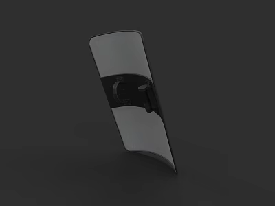 Curved Metal Shield With Hand Grip And Protective Panel As Defensive Weapon 3d model