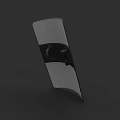 Curved Metal Shield With Hand Grip And Protective Panel As Defensive Weapon 3d model