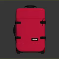 Red Suitcase With Black Straps And Handle For Travel Use 3d model