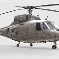 Military Helicopter with Camouflage Paint and Number 03 Rotor Blades and Fuselage Design Details