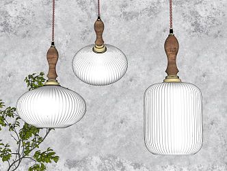 Japanese-style chandelier 3d model