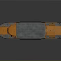 Orange Amphibious Vehicle With Boat Like Hull And Strong Wheels For Multi Purpose Use