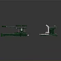 Green Mechanical Equipment With Control Knobs And Metal Components On Base Plates