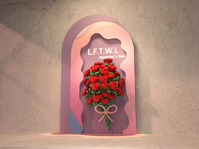 Modern Rose Balloon 3d model