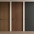 Modern Hinged Doors In Wooden And Black For Minimalist Interior Design