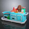 Children's Pretend Play Kitchen Play Equipment With Toy Food Scale Sink And Storage