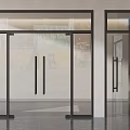 Modern Sliding Glass Doors With Black Frame And Double Panel For Interior Space 3d model