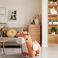 Unicorn Shaped Kids Chair In Cozy Living Room