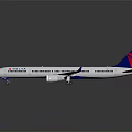 Delta Air Lines Airplane Model White Body Red Blue Tail On Glossy Surface