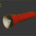 Red And Black Handheld Flashlight Design With Bright Beam And Durable Body 3d model