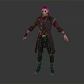 Cool Male Character In Dark Long Coat With Sunglasses Golden Accents Black Pants And Boots