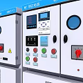 Modern Industrial Electrical Control Cabinets With Control Panels Displays And Buttons 3d model