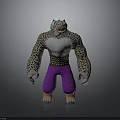 3D Animal Character Model With Spotted Upper Body Purple Pants And Orange Feet