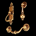 Elegant Brass Decorative Handles with Intricate Carvings and Round Finials for Antique Furniture