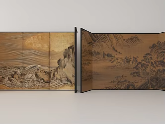 New Chinese Screen Background Application Screen 3d model