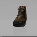 Brown Leather Hiking Boots With Laces Orange Sole And Durable Outdoor Design