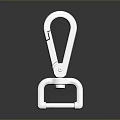 White Plastic Carabiner Hook With Secure Locking Mechanism And Sturdy Base Design