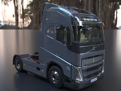 Gray Volvo Truck With Modern Cab Design And China Shipping Logo 3d model