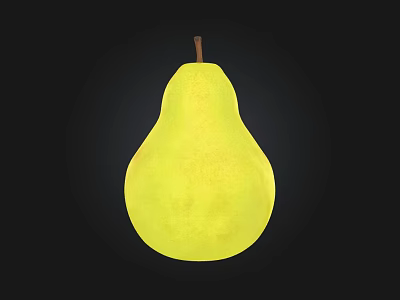 Fresh Yellow Pear Close Up View On Black Background With Natural Fresh Texture 3d model