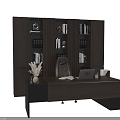 Desk desk, boss, desk and chair, filing cabinet 3d model